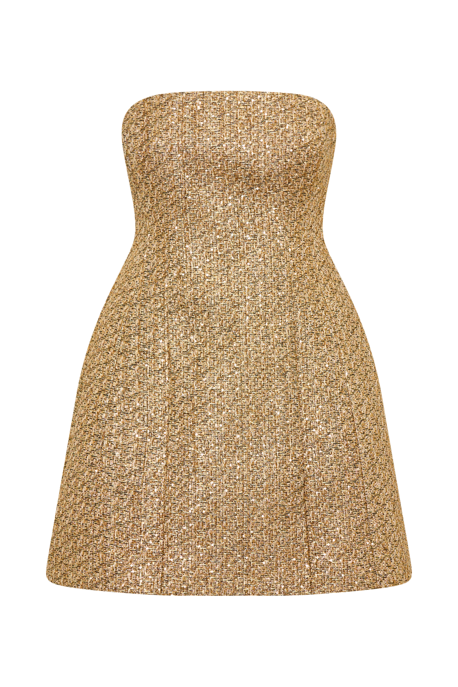 Gala Straplez Tüvit Mini Elbise - Gold