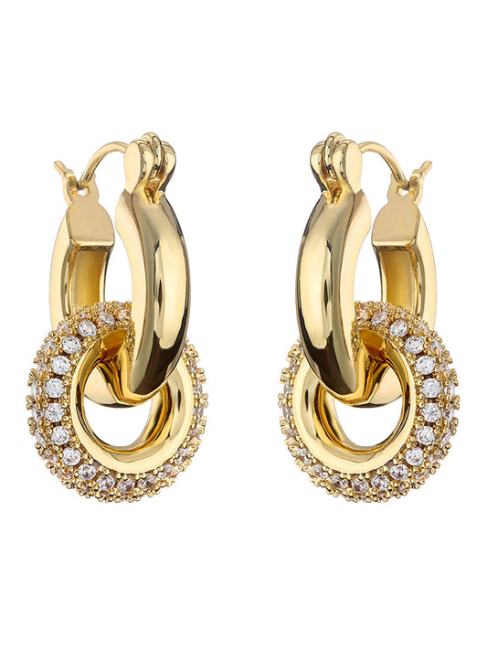 Cilalı Çift Halka Küpe