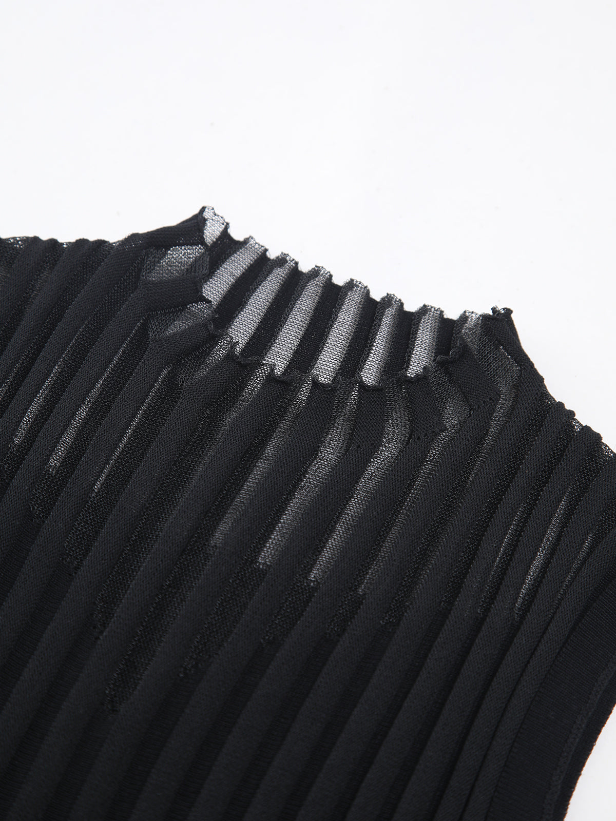 Pileli Triko Yelek Siyah Slim Fit