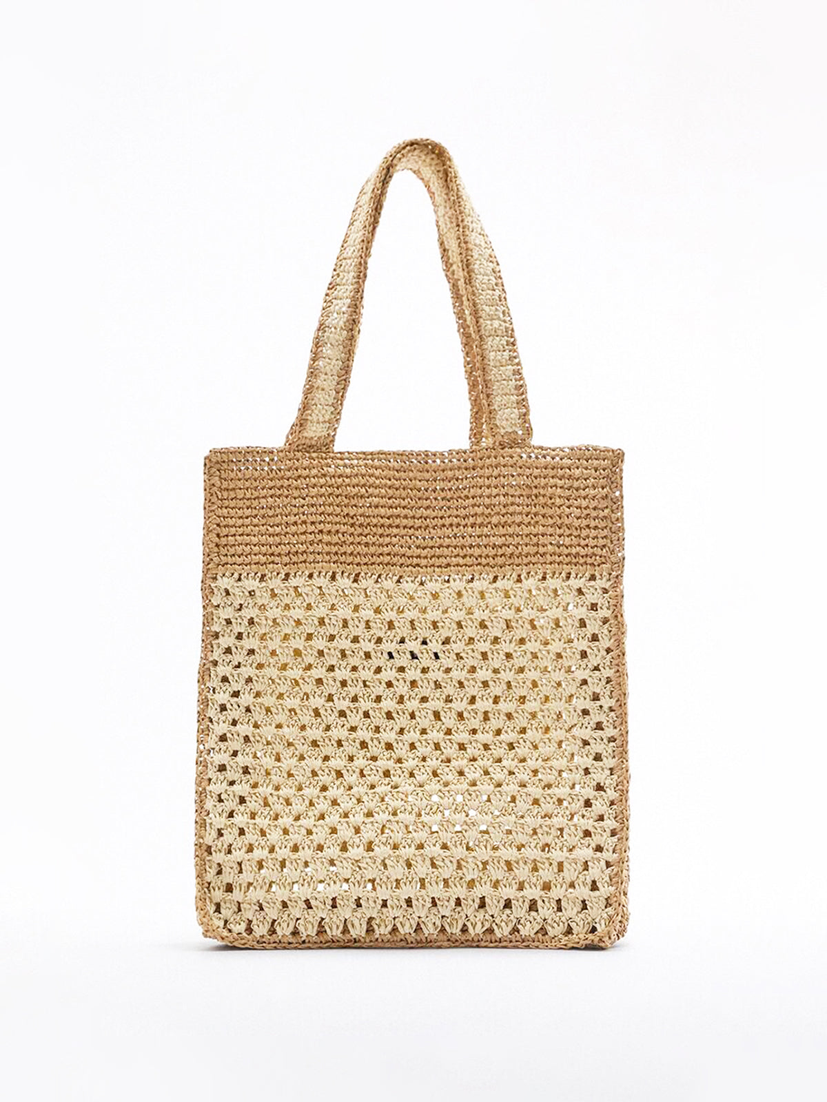 Kontrast Hasır Tote Çanta Haki Doğal Malzeme