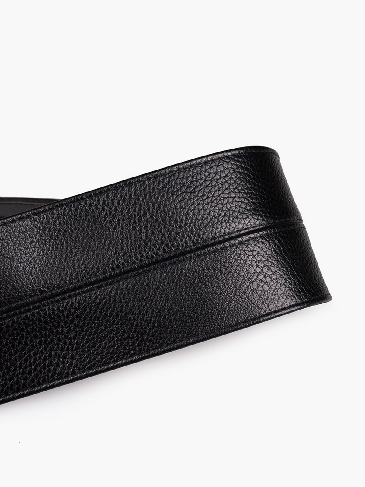 Geniş Şerit Kemer Siyah Suni Deri