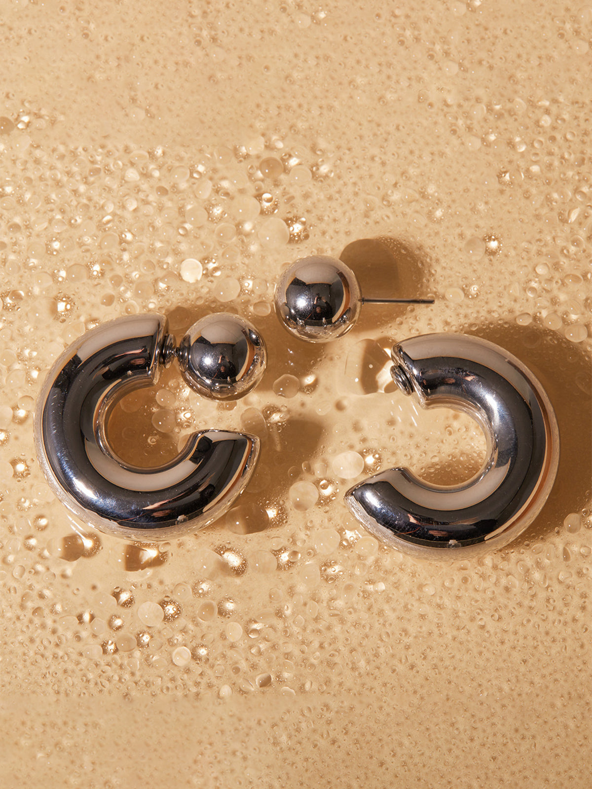 Şık C Şeklinde Küpeler Titanyum Çelik Altın