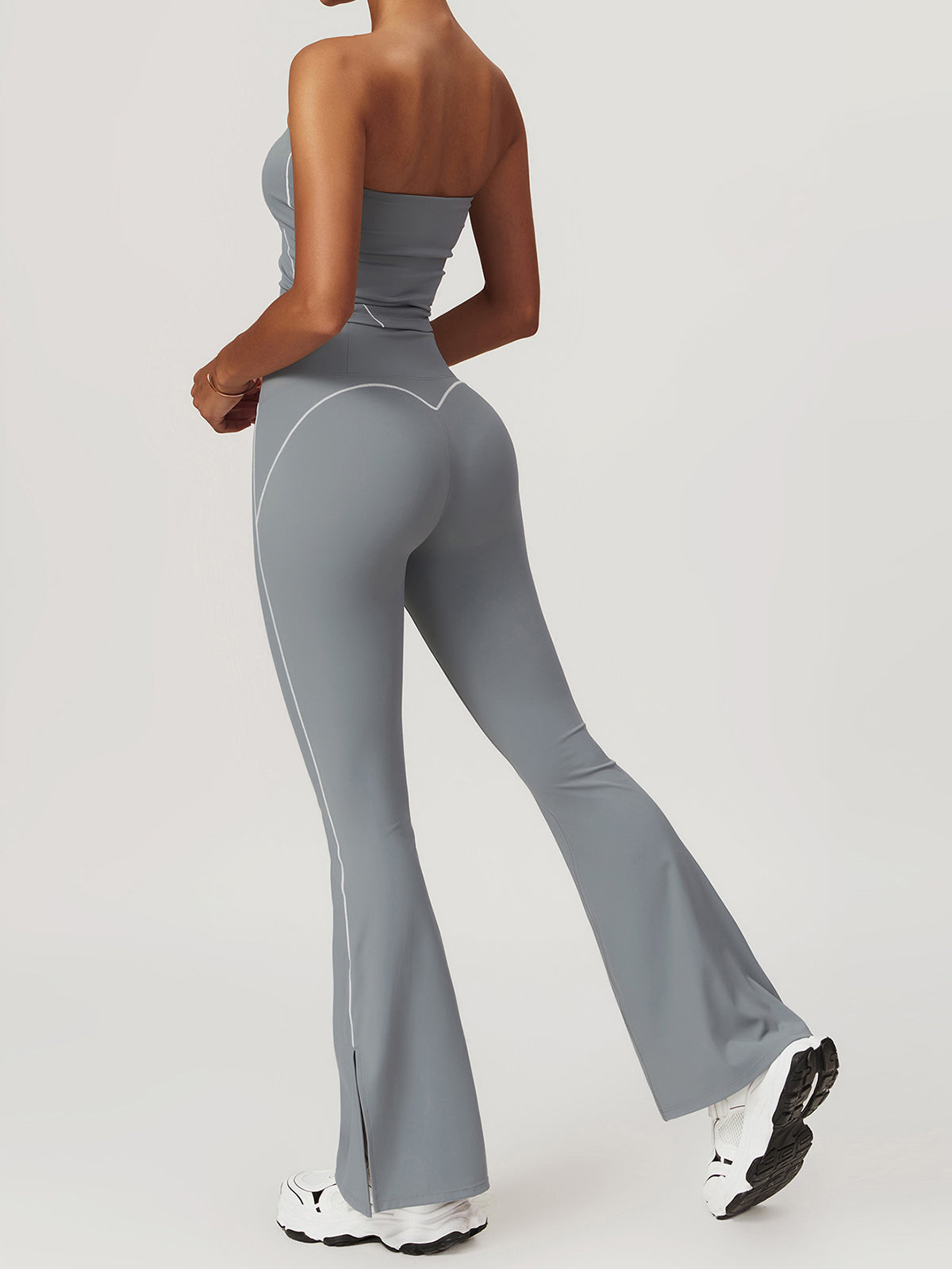 Yüksek Bel Kalça Kaldıran Flare Tayt Siyah Spor