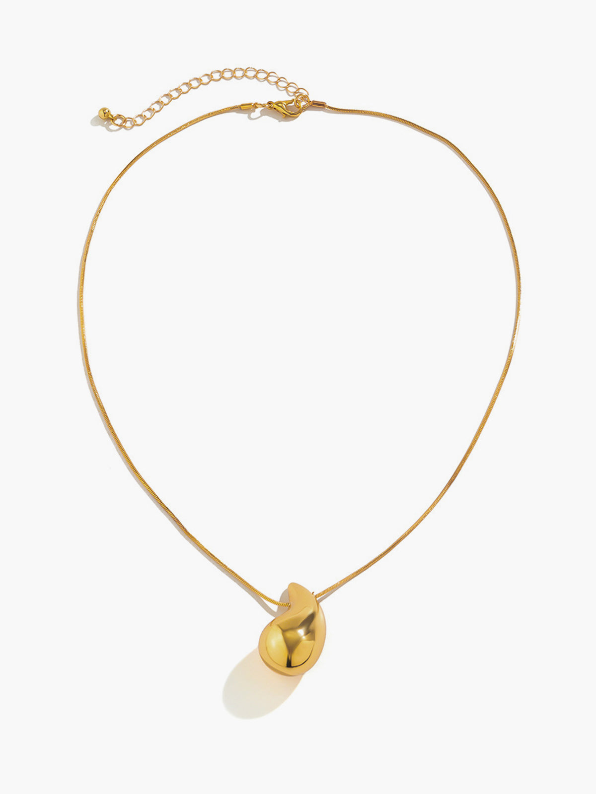 Parlak Virgül Kolye Altın Rengi Bakır