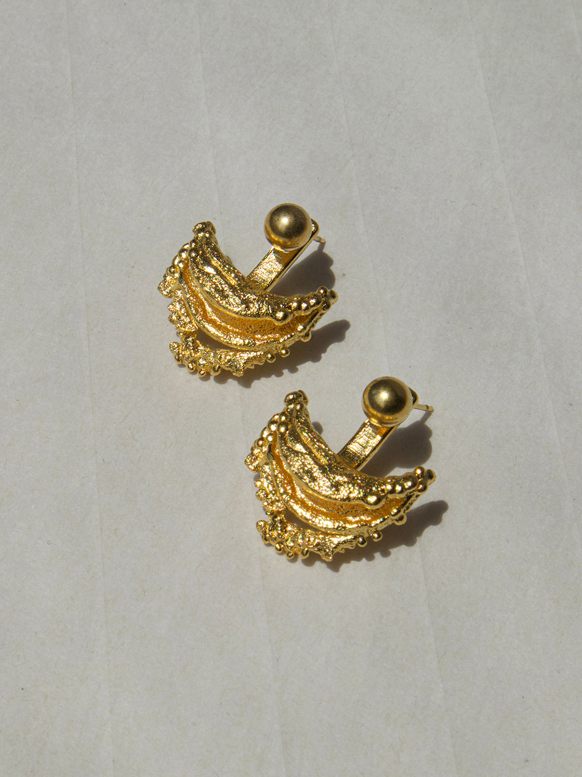 Retro Düzensiz Kavisli Küpe Altın Kaplama 18K