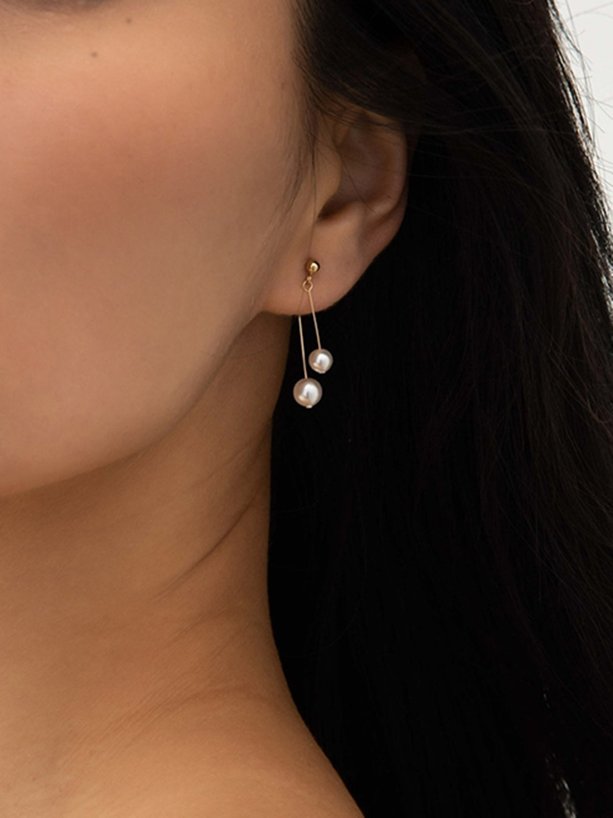 Romantizm İnci Küpe Altın Rengi Zarif Tasarım