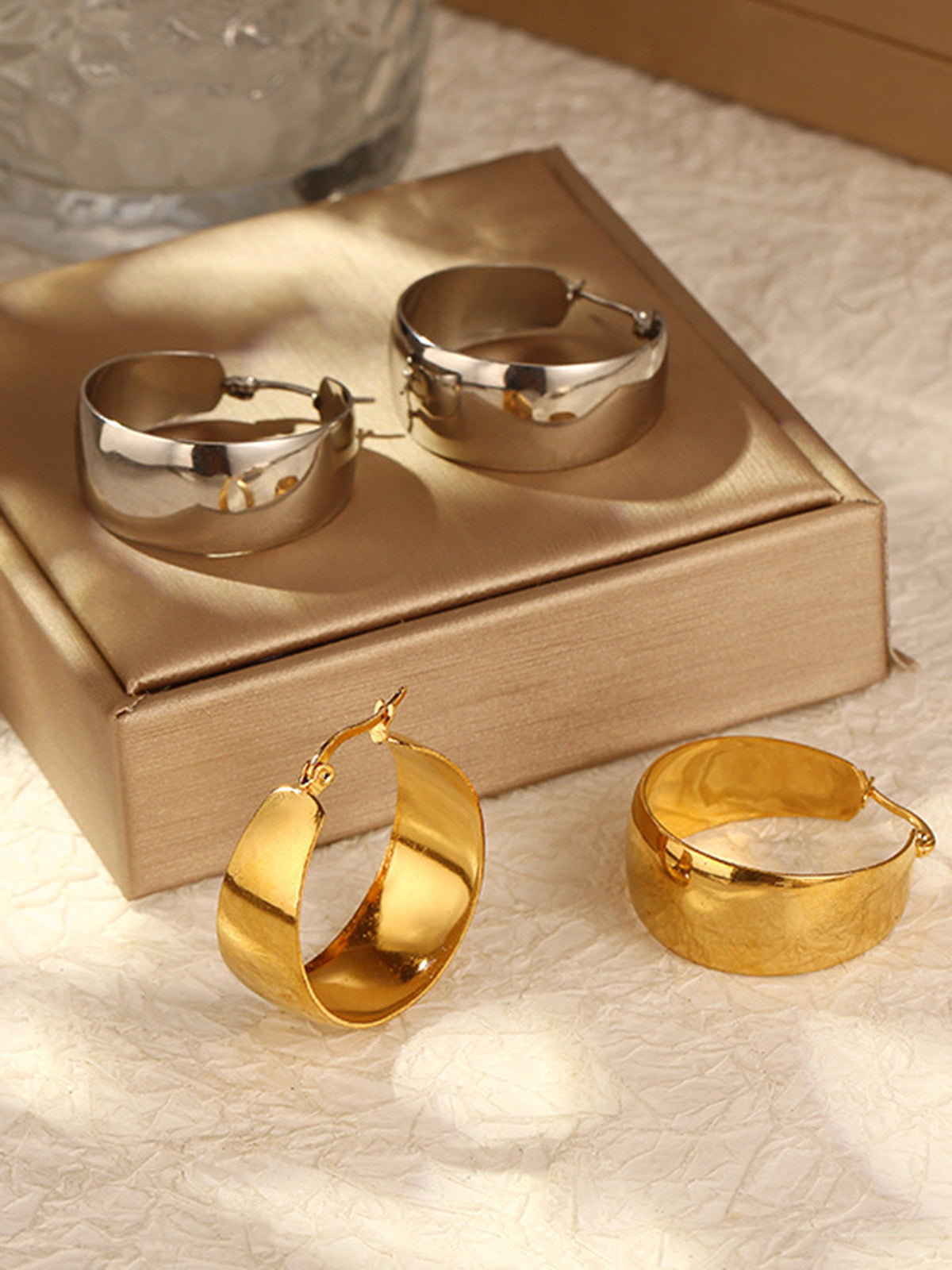 Tünel Halka Küpe Altın Titanyum Çelik