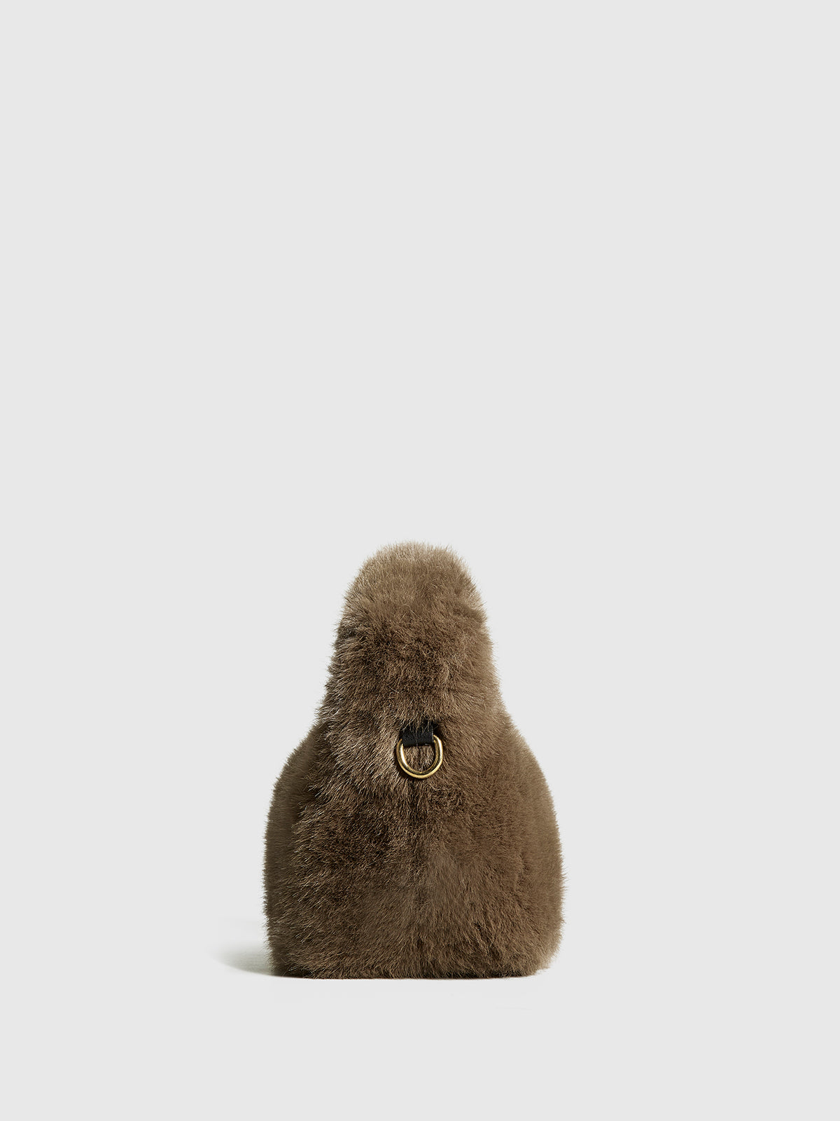 Peluş Omuz Çantası Kahverengi Suni Kürk