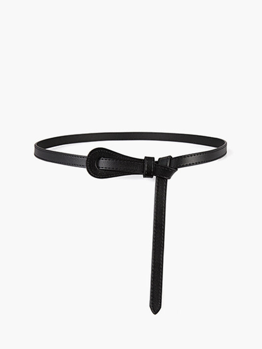 Gerçek Deri Düğümlü İnce Kemer