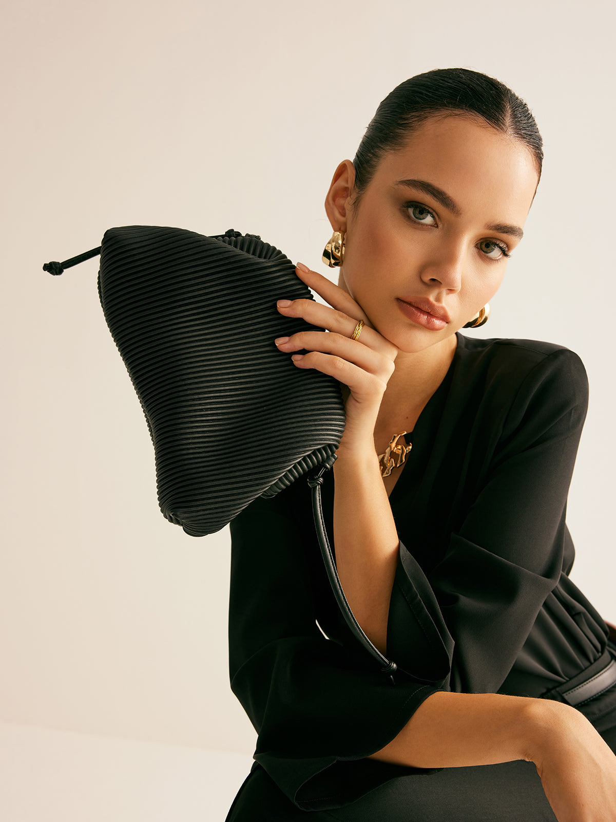 İki Yönlü Çizgili Bulut Çantası