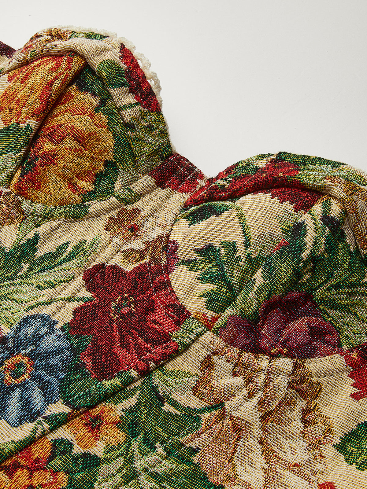 Çiçek Desenli Bağcıklı Korse Çok Renkli Kalp Yaka