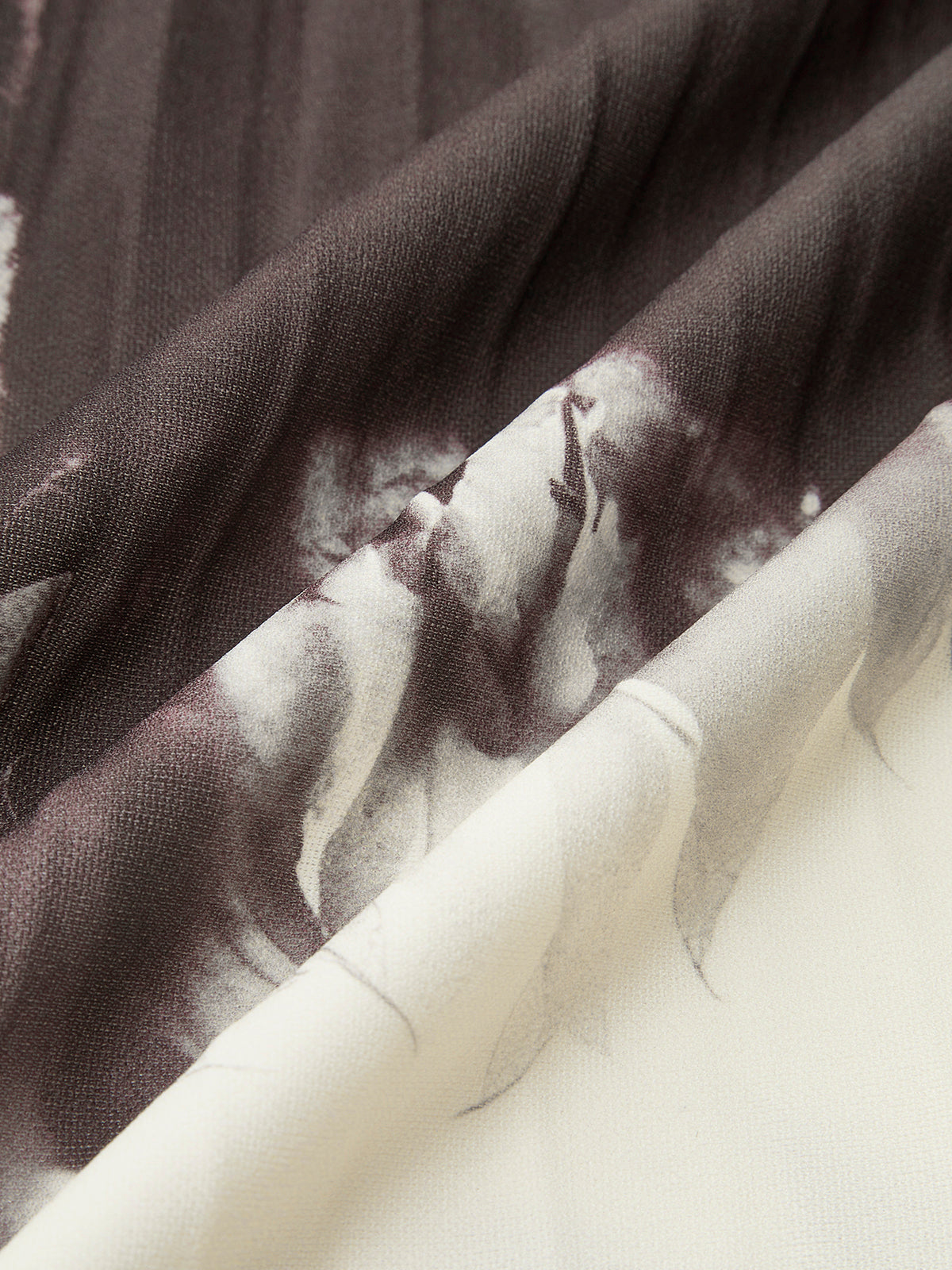 Vintage Tie Dye Fırfırlı Midi Etek Haki Orta Bel