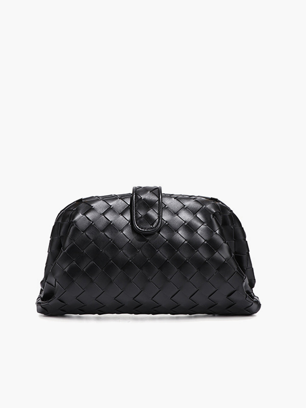 Örgü Bulut Omuz Çantası Siyah Dumpling Model