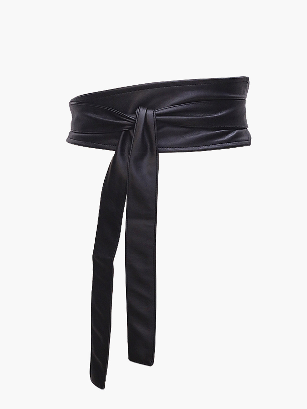 Minimalist Dantel Bağlamalı Geniş Kemer Siyah