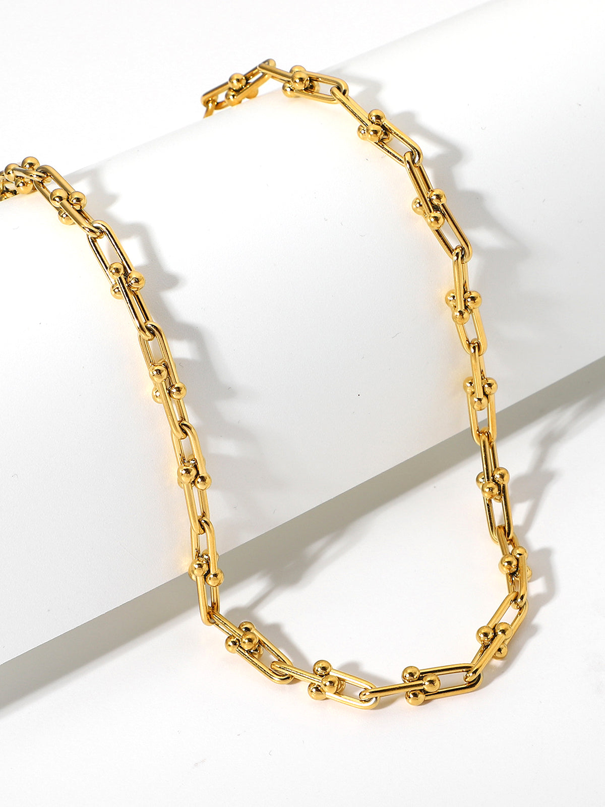 Titanyum Çelik Choker Kolye Altın Rengi Ayarlanabilir