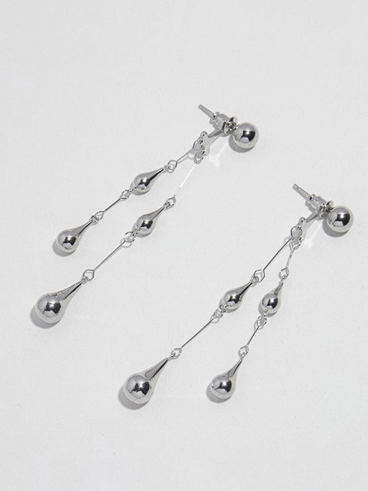 Şık Su Damlası Külçe Küpeler, Gösterişli Taş Detaylı