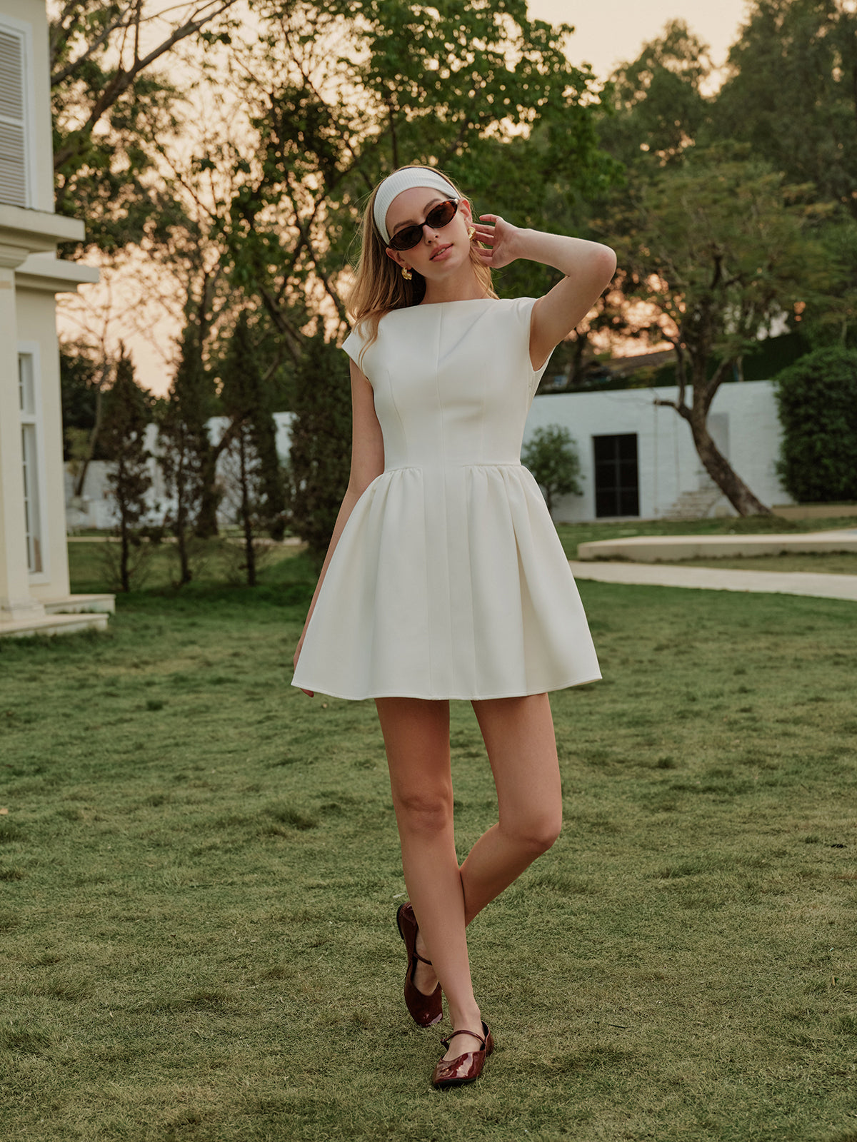 Şık Bağlama Fırfırlı Abiye Elbise