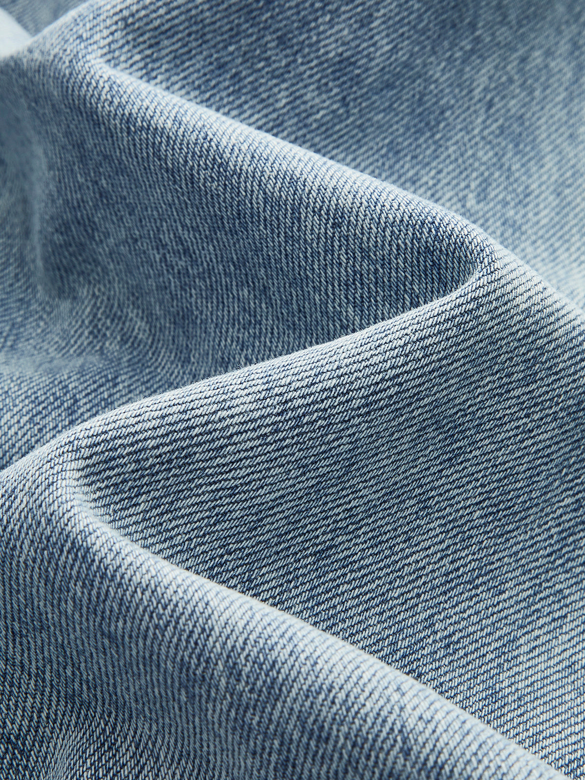 Asimetrik Bel Wide-Leg Kot Pantolon Açık Mavi