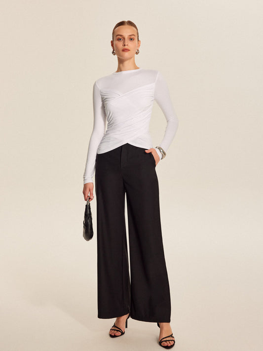 Şık Dönüşlü Uzun Kollu Tişört