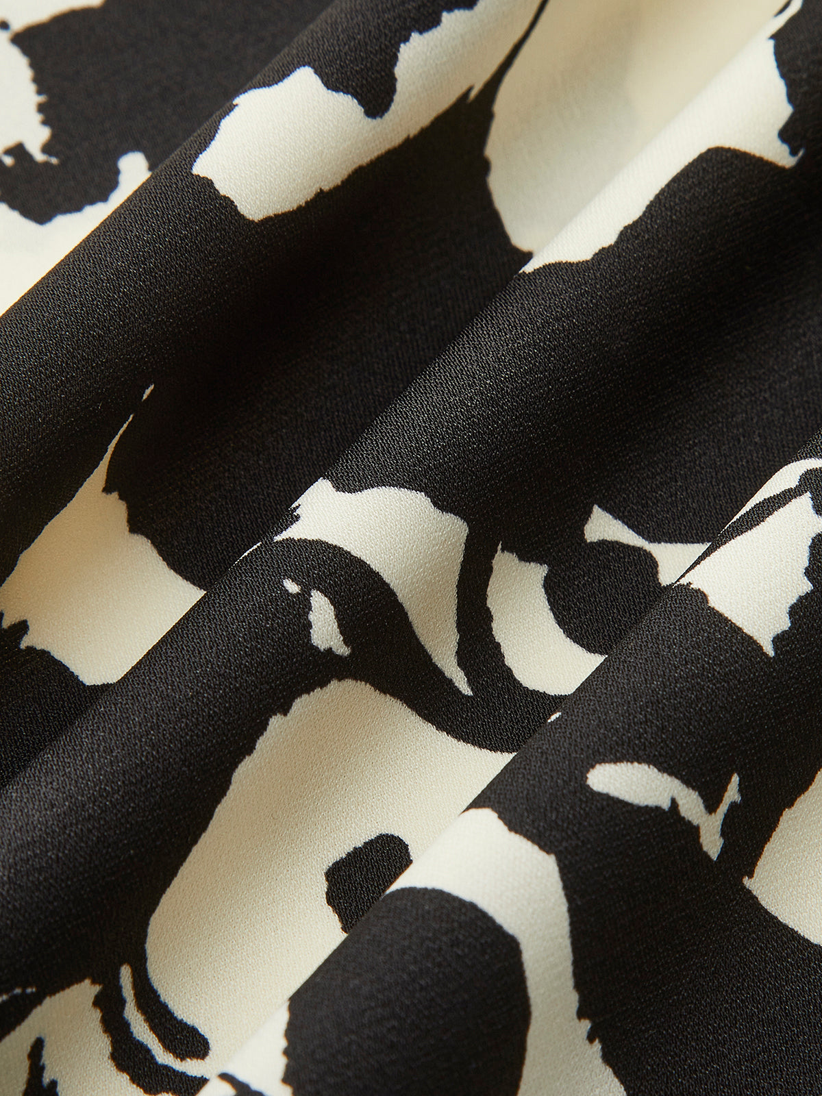 Soyut Çiçek Desenli A Kesim Saten Etek Kayısı Orta Bel