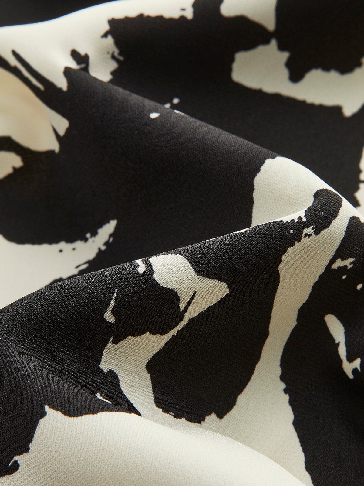 Soyut Çiçek Desenli A Kesim Saten Etek Kayısı Orta Bel