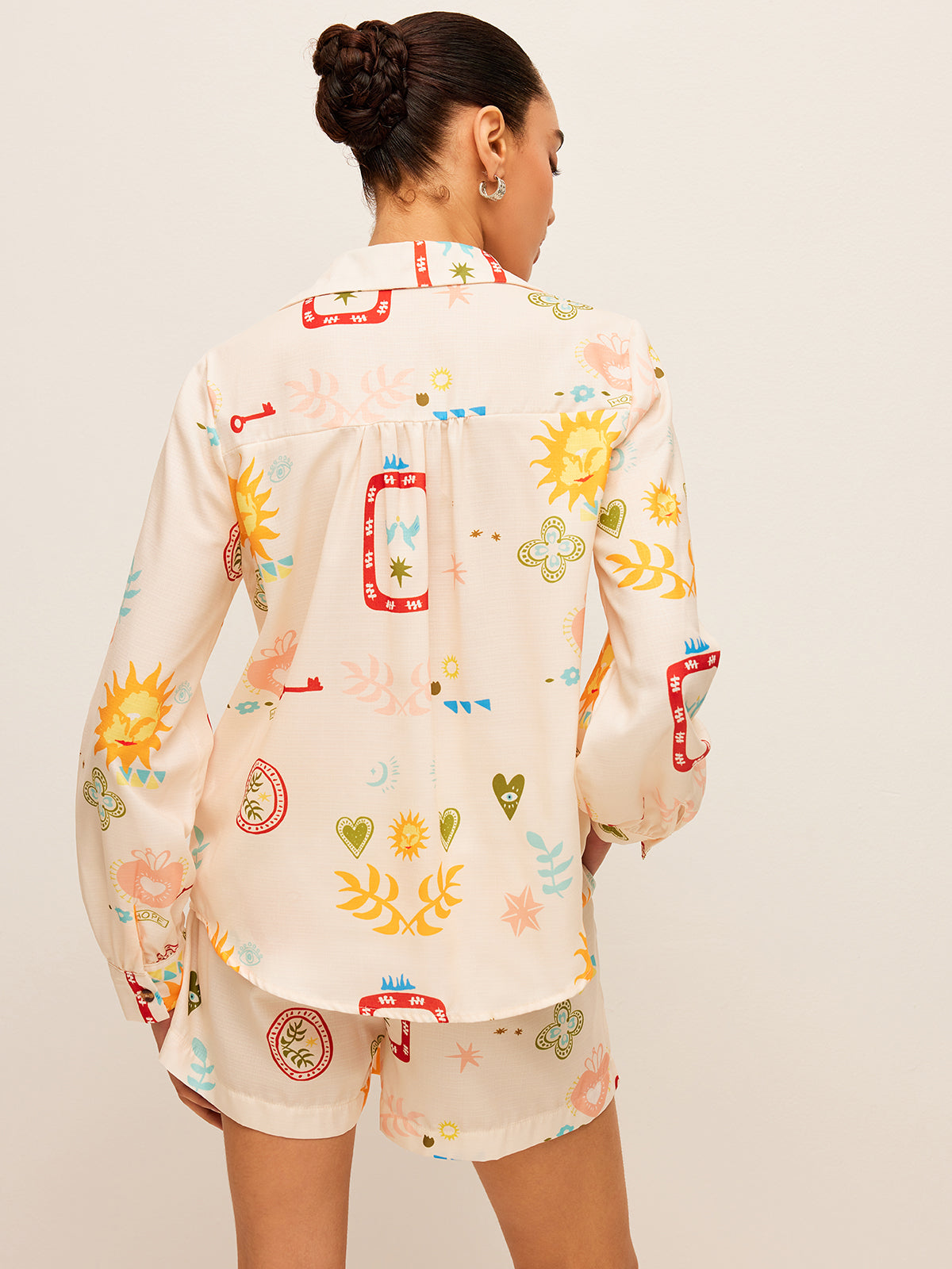 Şık Kloş Desenli Şort Takımı