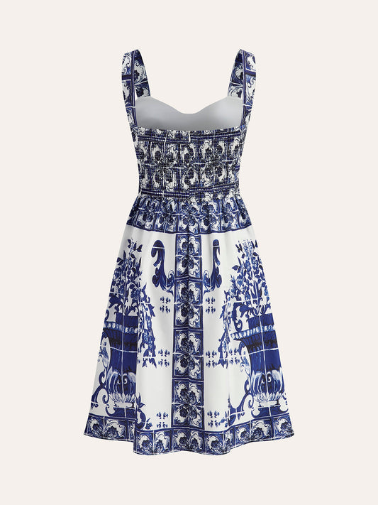 Şık Bohem Çiçekli Volan Elbise