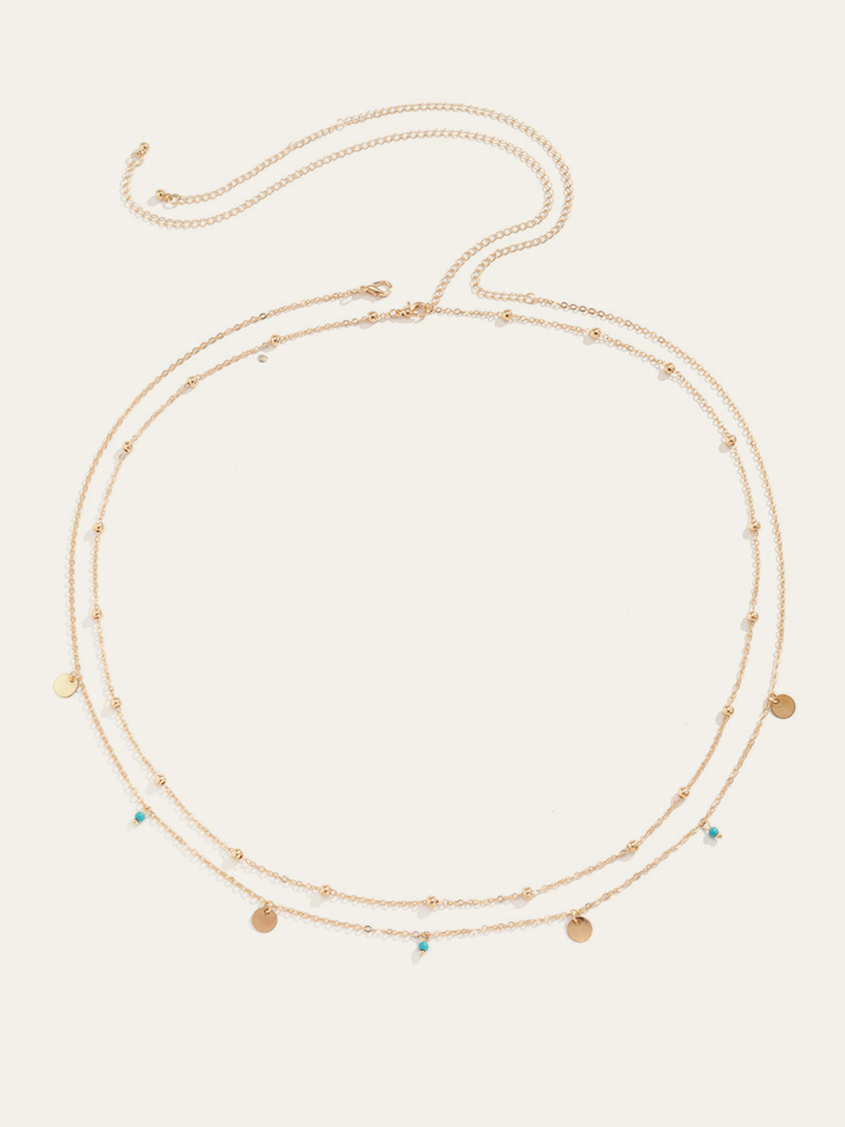 İki Katmanlı Boncuklu Kemer Altın Alaşım Aksesuar