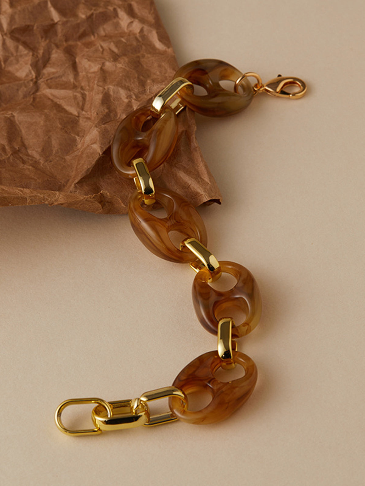 Şık Kaplumbağa Kabuğu Zincir Bilezik