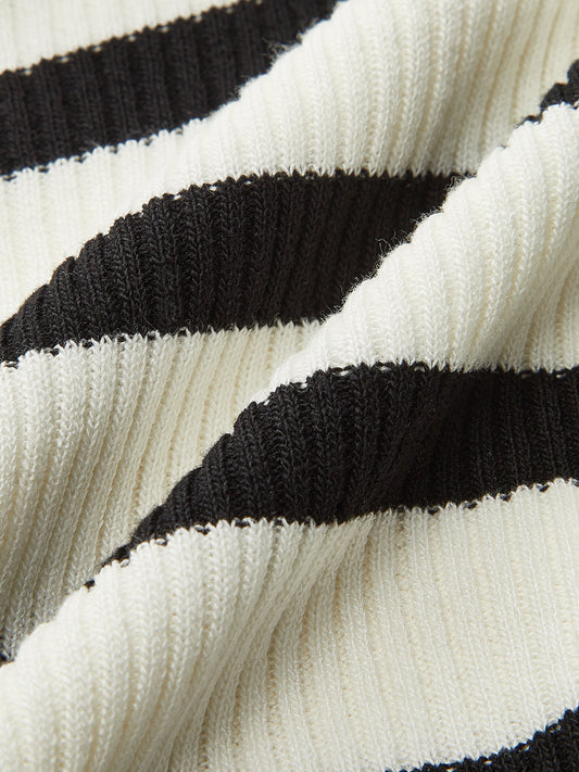 Çizgili askılı crop top