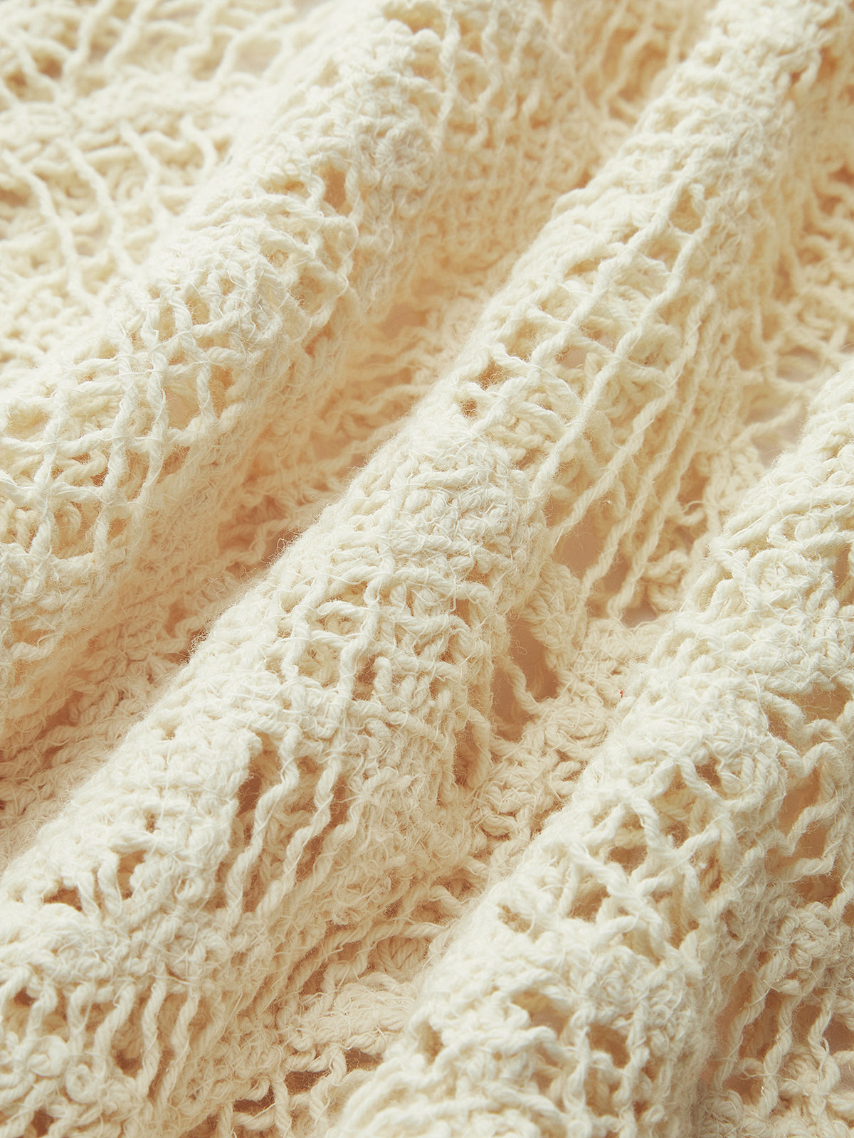 Dantel Nakış Yarı Şeffaf Triko Yelek Kayısı Kesik Detaylı