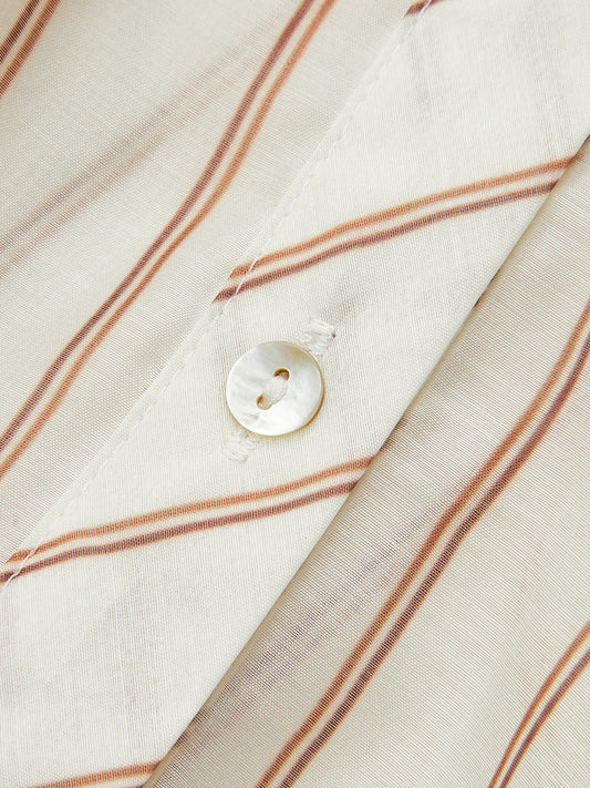 Şeffaf Cropé Gömlek Şık Çizgili