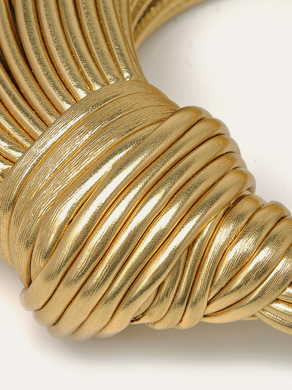 Sarılmış Altın Renkli El Çantası Şık Tasarım