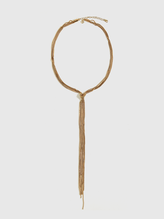 Altın Düğümlü Y Şekilli Kolye