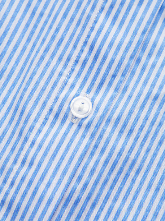 Çizgili Wrap Asimetrik Paçalı Gömlek