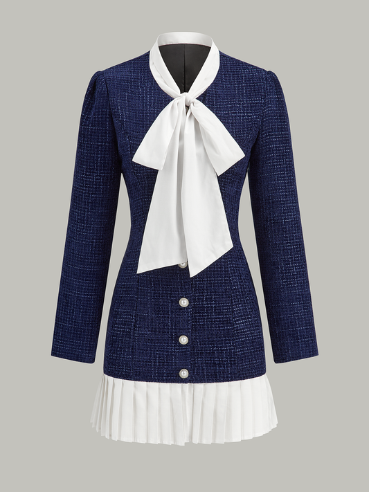 Pileli Kenar Fiyonklu Yaka Kadife Mini Büstiyer