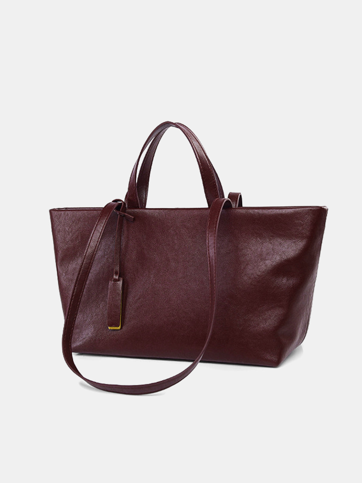 Suni Deri Geniş Kapasiteli Tote Çanta