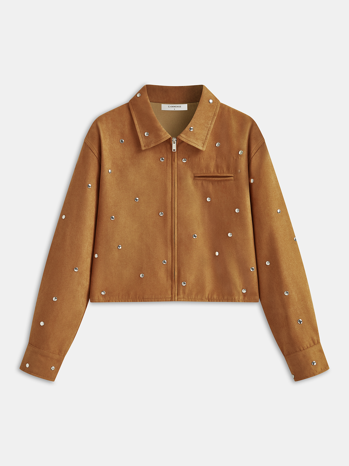 Şık Süet Görünümlü Ceket Turuncu Uzun Kollu