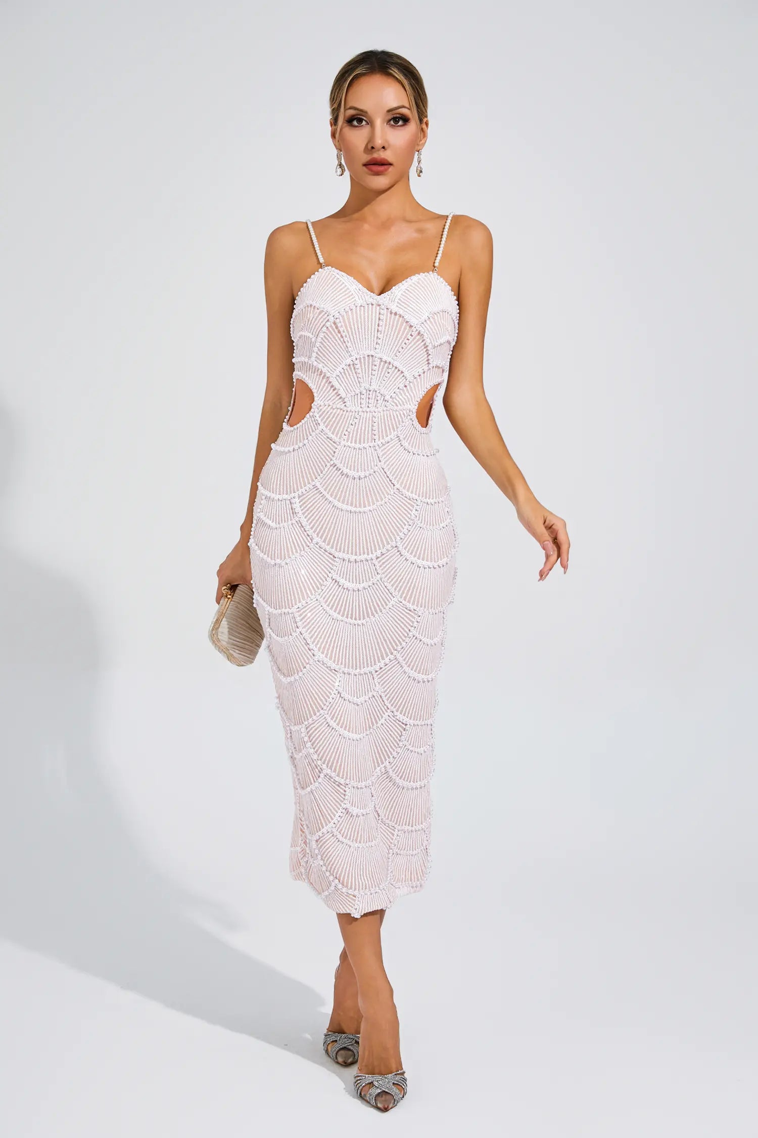 Sunita İnci Slip Midi Elbise