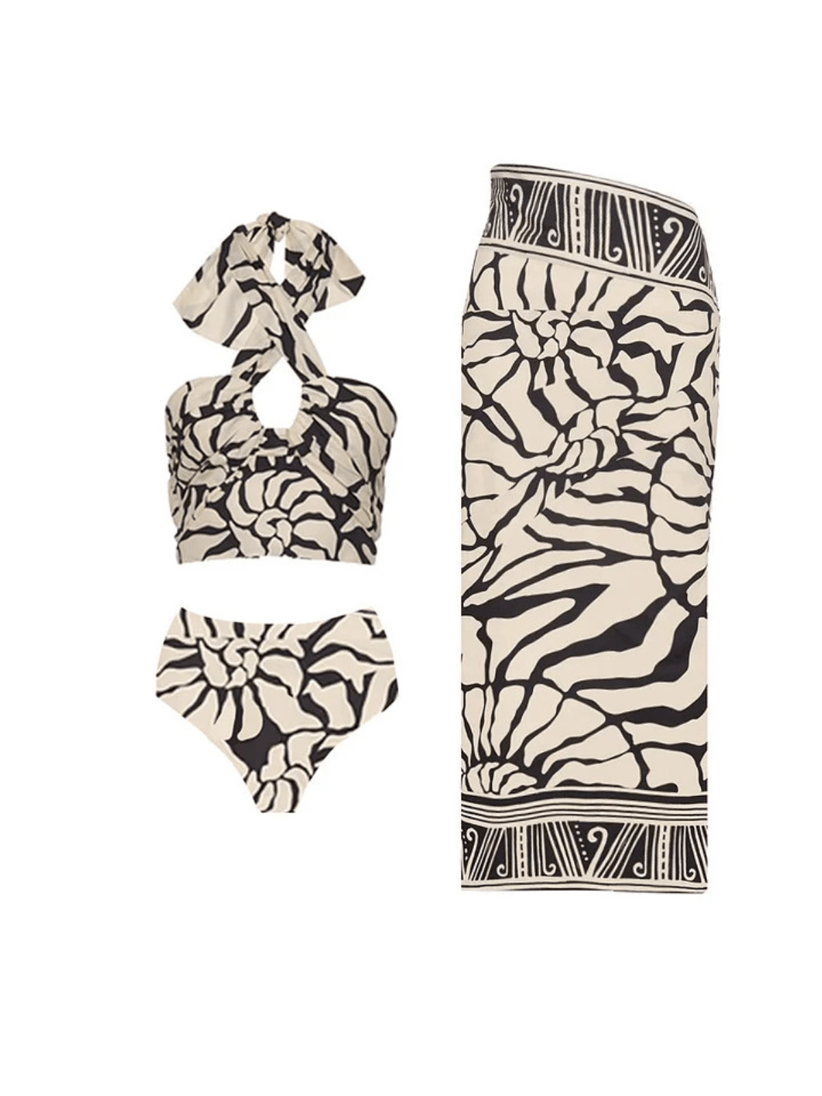 Maureen Baskılı Üç Parçalı Bikini Takımı