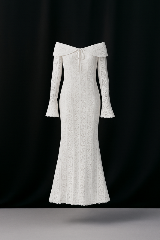 Dantel Detaylı Maxi Abiye Elbise