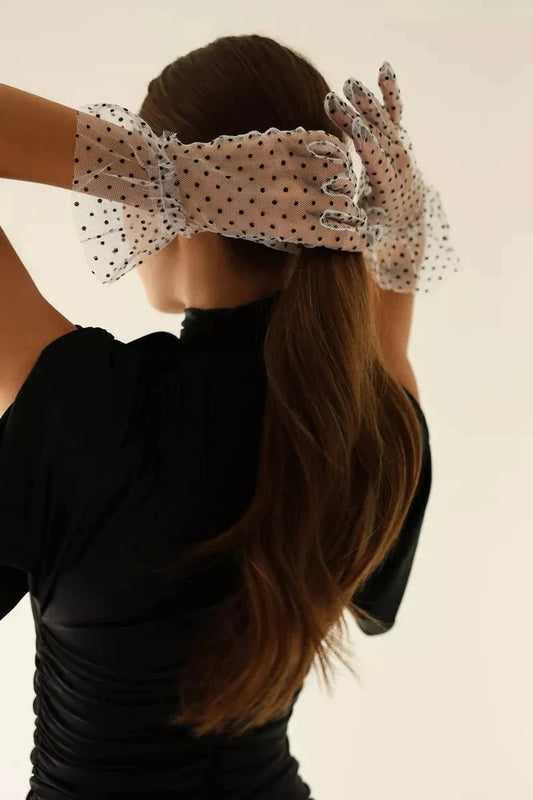 Beyaz Şık Dantel Eldivenler - NESS Koleksiyonu