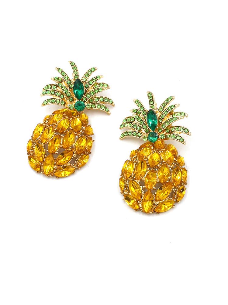Ananas Pırlanta Damla Küpe
