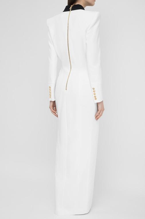 Silas Blok Renk Smokin Maxi Blazer Elbise