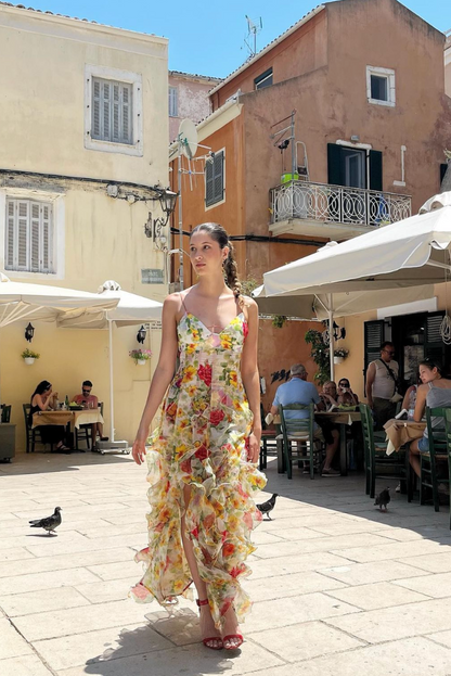 Saskia | Fırfırlı Maksi Elbise