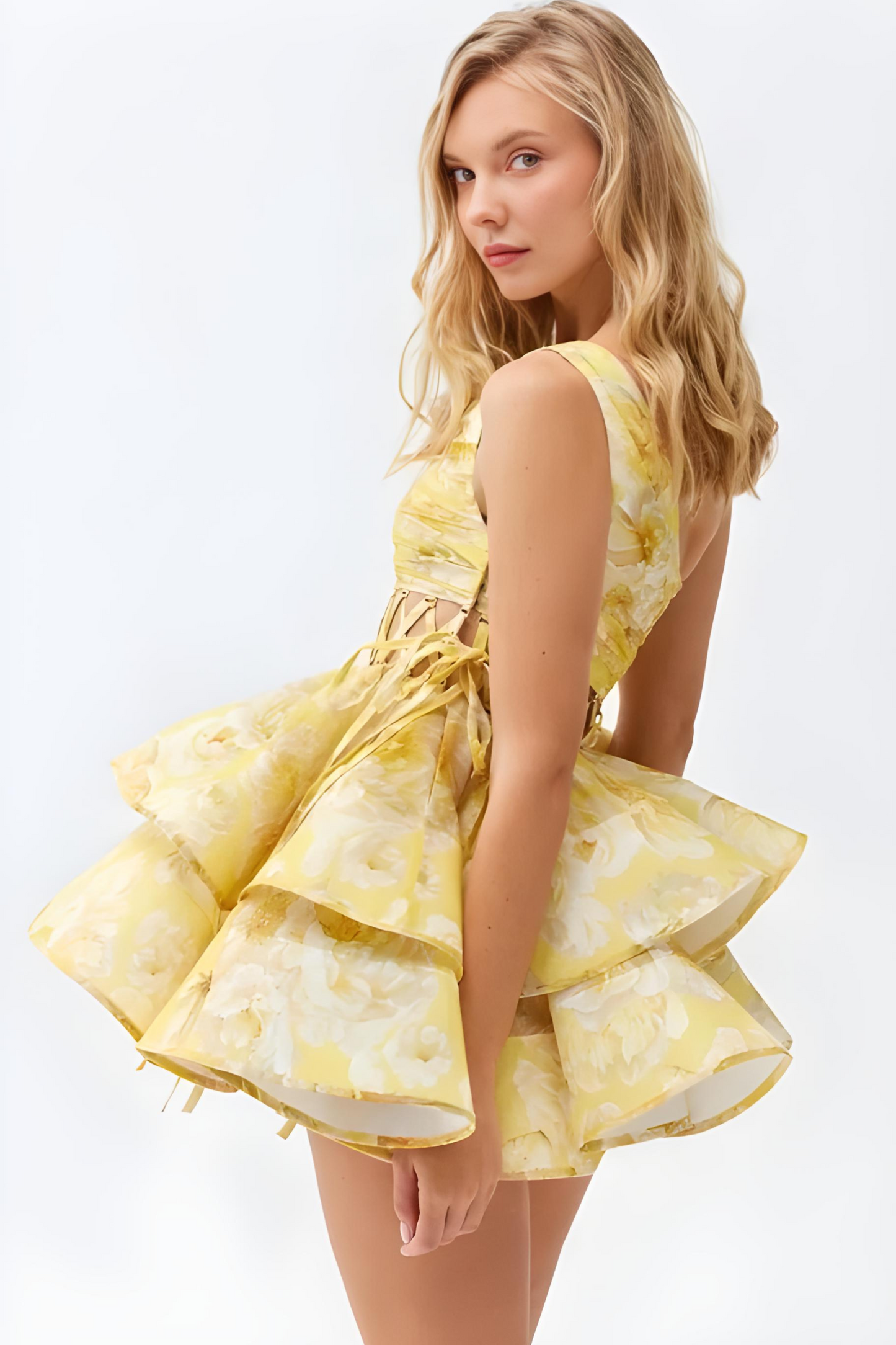 Daphne | Çiçekli Tek Omuz Mini Elbise