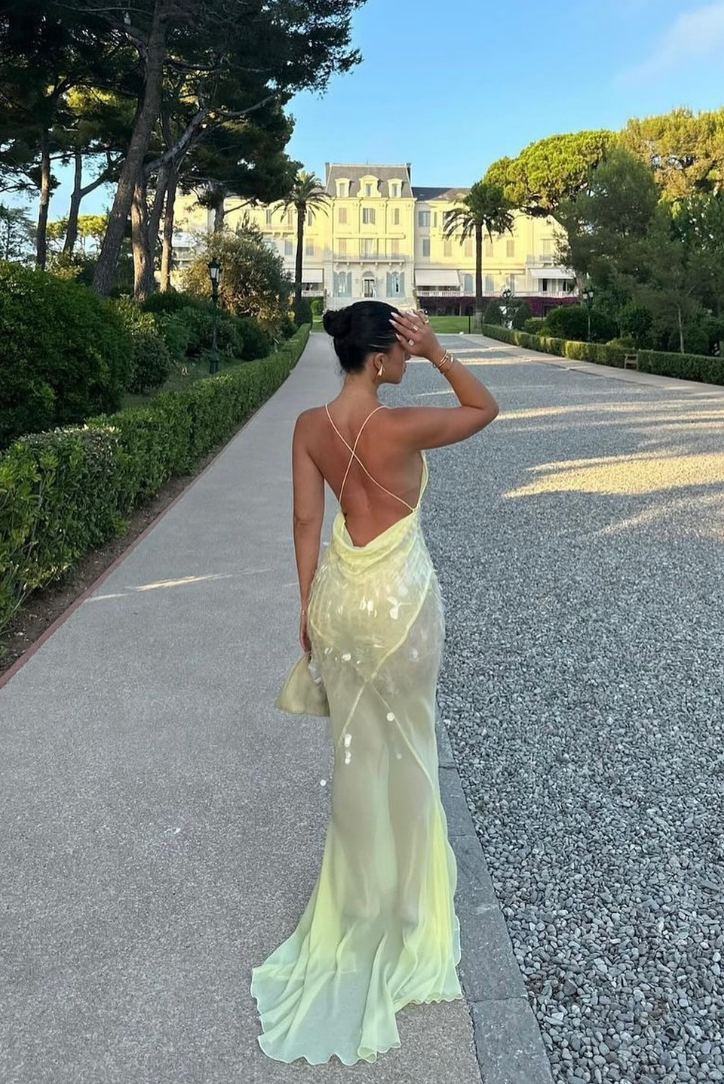 Aaliyah | V Yaka Kolsuz Maxi Elbise