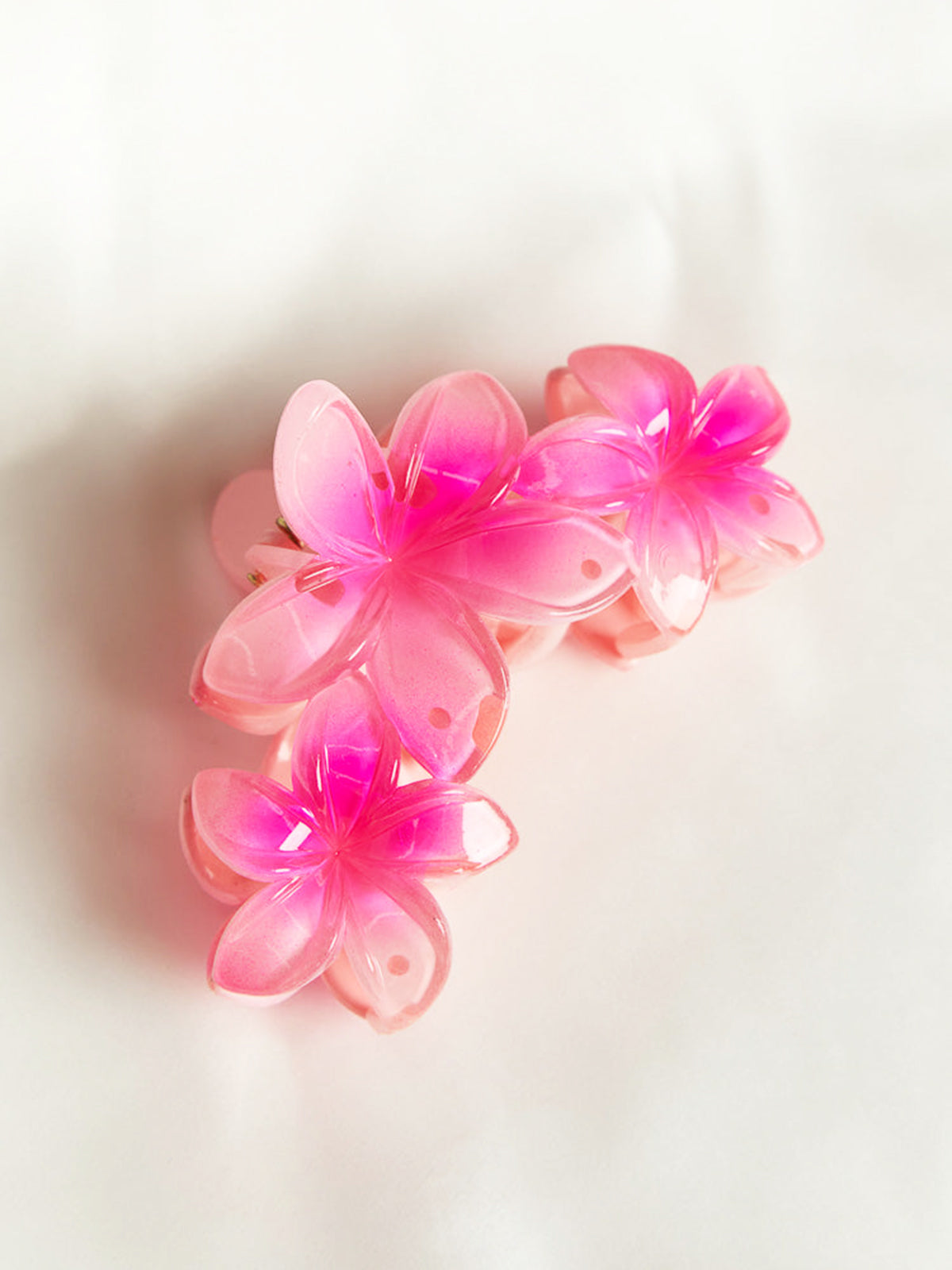 Çiçekli Saç Tokası Pembe Plastik Bohemian Tarzı