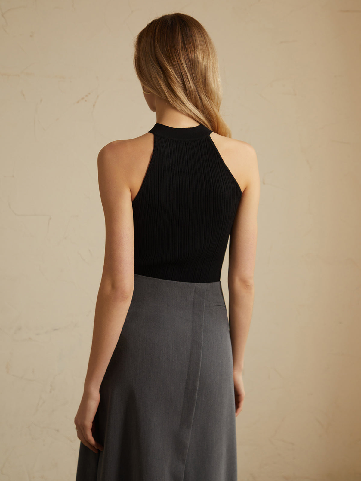 Vintage Düğmeli Kazak Yelek Siyah Slim Fit