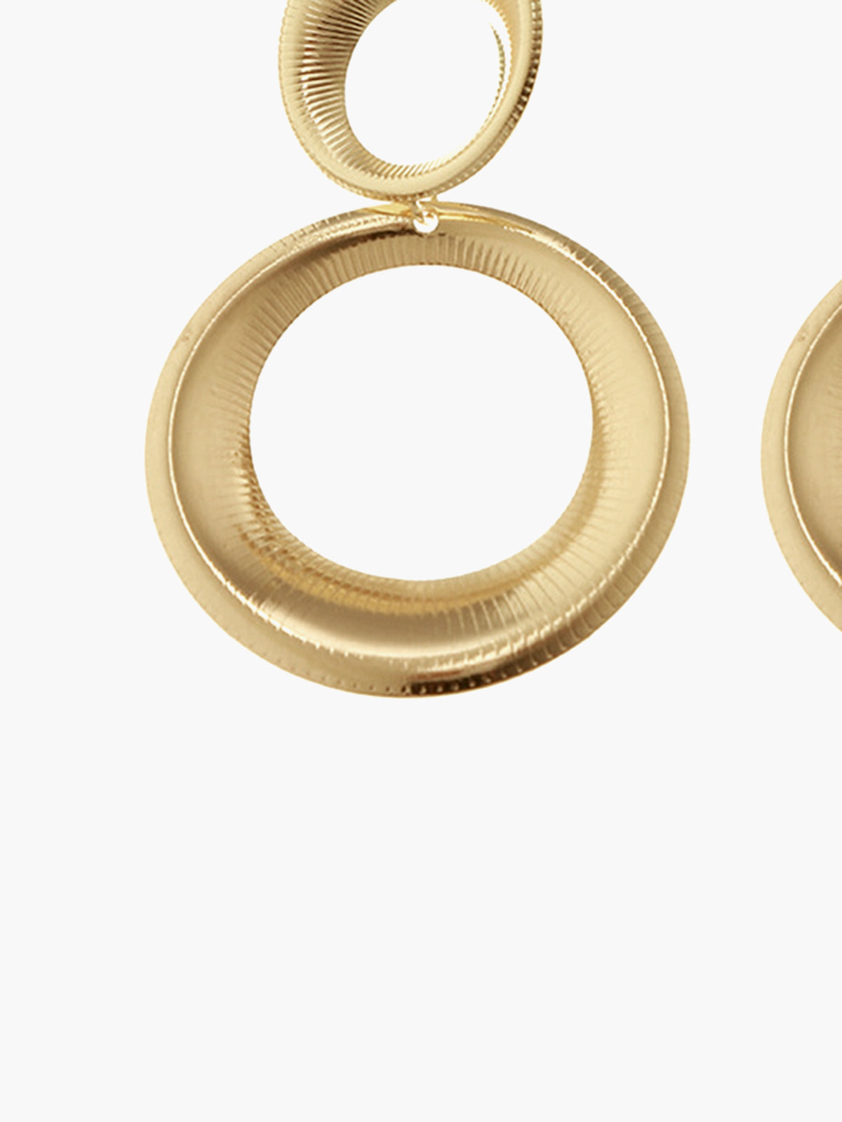 Vintage Yuvarlak Kalın Küpe Altın Rengi Damla Model